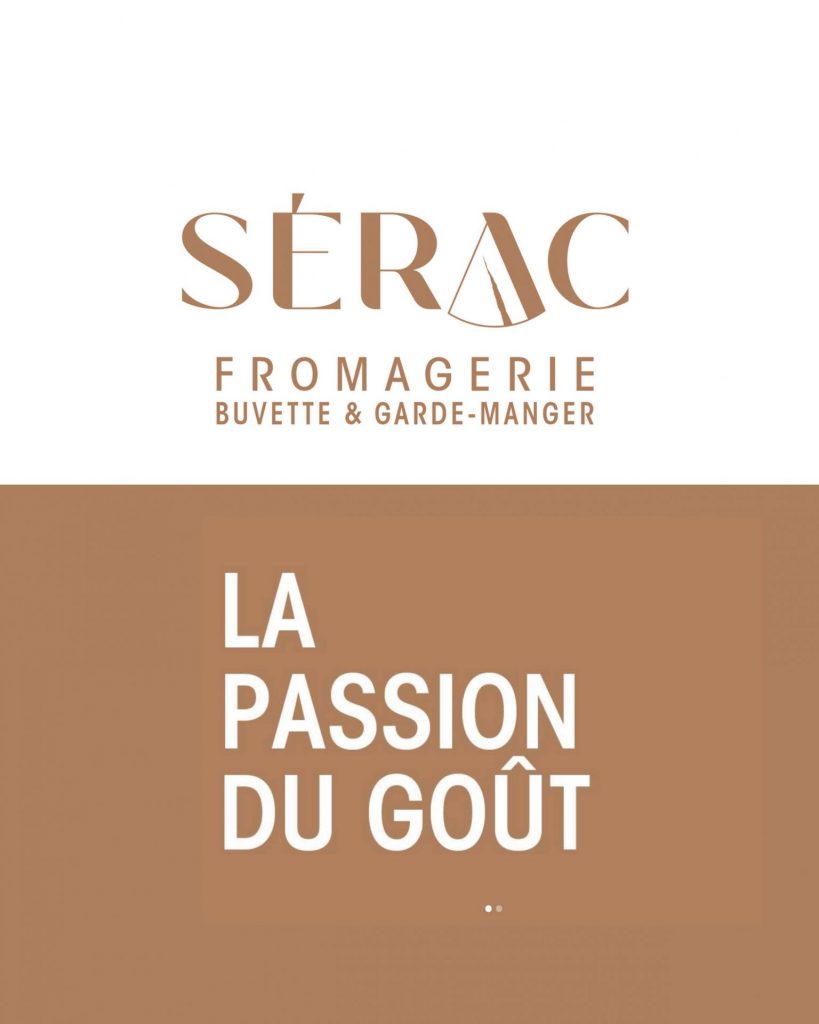 Logo et baseline de la fromagerie Sérac : La passion du goût